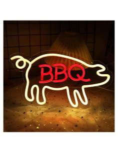 Señal de Neón BBQ JFLLamp 38x22cm LED Decorativa