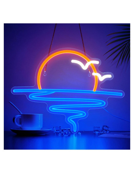 Cartel de Neón LED Zidoni Amanecer y Atardecer 35x26cm Cartel de Neón LED Zidoni Amanecer y Atardecer 35x26cm