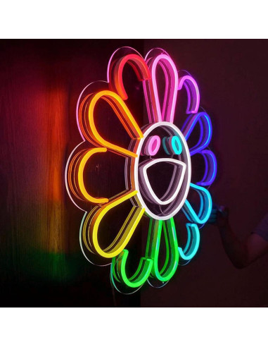 Cartel de Neón LED Girasol FARNEW 50.8cm Decoración Fiesta