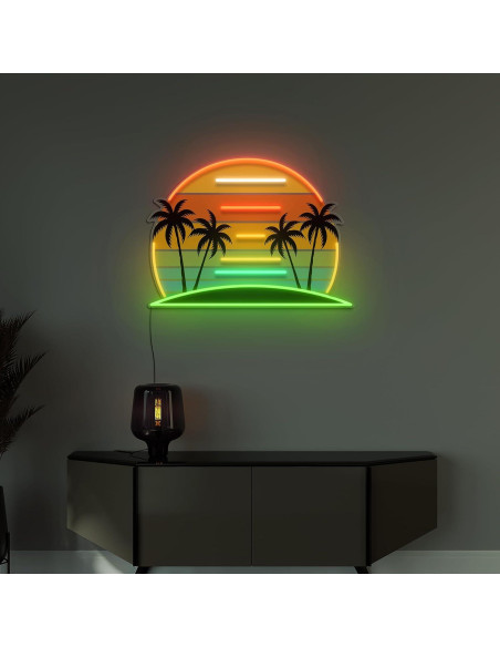 Cartel de Neón Palma Tropical Vital Neon 23x30 cm Luz LED Cartel de Neón Palma Tropical Vital Neon 23x30 cm Luz LED