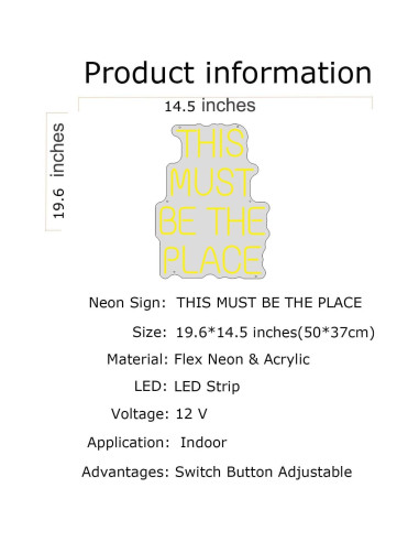 Letrero Neón LED Personalizado FARNEW Amarillo 49.8x36.8cm