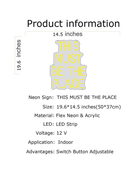 Letrero Neón LED Personalizado FARNEW Amarillo 49.8x36.8cm Letrero Neón LED Personalizado FARNEW Amarillo 49.8x36.8cm