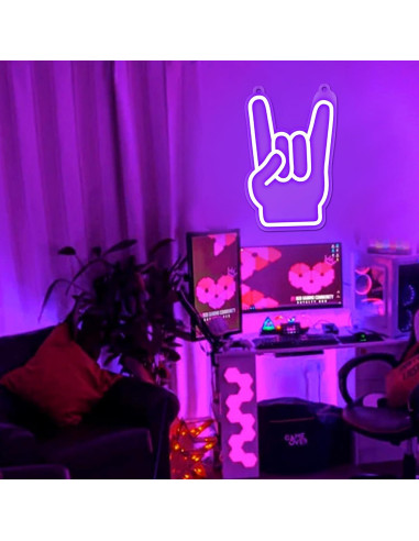 Lámpara Neon Mano Rock Attivolife 25.8x16.8cm USB Decorativa