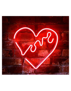Luz LED Neón Rojo Amor Isaac Jacobs 35.56x35.56 cm USB
