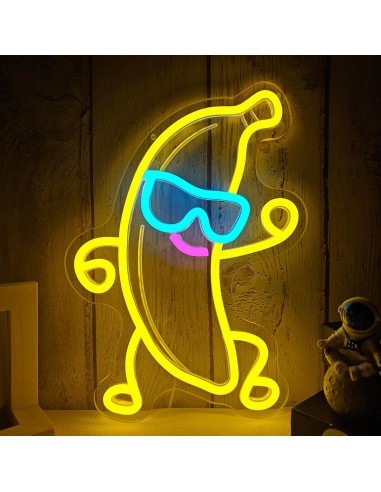 Luz de Neón de Banana con Gafas de Sol Vveikea LED Dimmable