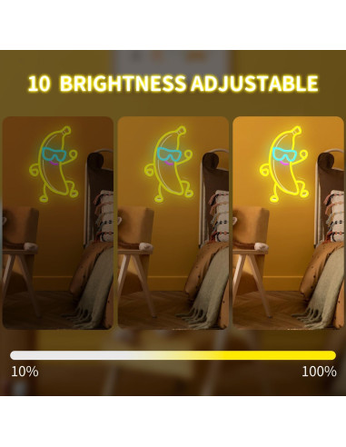 Luz de Neón de Banana con Gafas de Sol Vveikea LED Dimmable