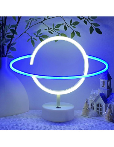 Lámpara Decorativa LED Planetaria HOHOSIGN Azul y Blanca