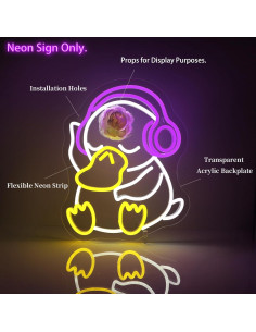 Luz de Neón LED Pato Decorativa para Dormitorio y Fiesta 2