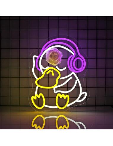 Luz de Neón LED Pato Decorativa para Dormitorio y Fiesta