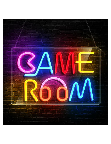Cartel Neon LED Sala de Juegos YASIZESOU 39.88x24.89cm Cartel Neon LED Sala de Juegos YASIZESOU 39.88x24.89cm