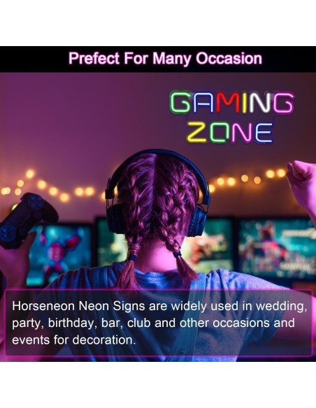 Cartel de Neón Zona de Juego Horseneon LED USB Multicolor Cartel de Neón Zona de Juego Horseneon LED USB Multicolor