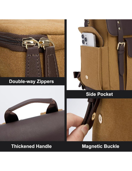 Mochila para cámara Cwatcun Caqui con compartimento para laptop 13" Mochila para cámara Cwatcun Caqui con compartimento para laptop 13"