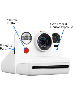 Cámara Instantánea Polaroid Now Gen 2 - Blanco Vintage + Película i-Type 2