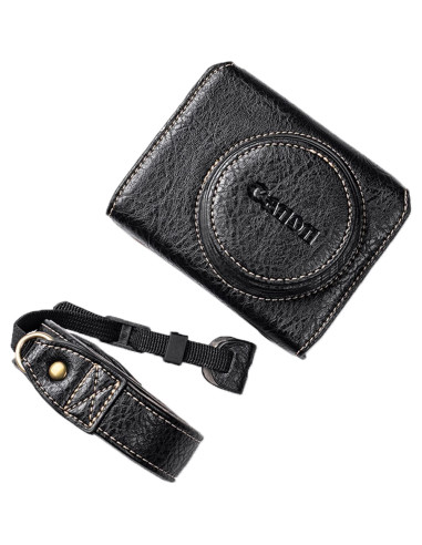 Funda de cámara Kinokoo para Canon G7X II y III - Cuero PU Negro