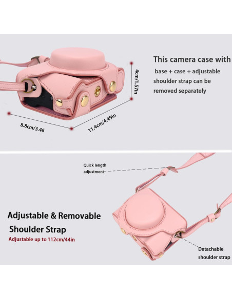 Funda de cámara Bowan para Sony G7X Mark II y III - Cuero PU Rosa Funda de cámara Bowan para Sony G7X Mark II y III - Cuero PU Rosa