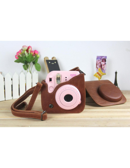 Funda de cámara Yoption para Fujifilm Instax Mini 11/9/8/8+ marrón Funda de cámara Yoption para Fujifilm Instax Mini 11/9/8/8+ marrón