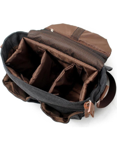 Bolsa de cámara bandolera P-chaos gris oscuro para DSLR