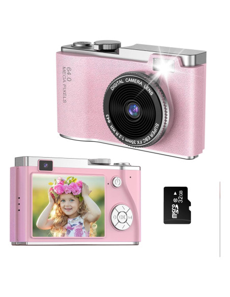 Cámara Digital Compacta Weleecty A5000 48MP Rosa con 32GB Cámara Digital Compacta Weleecty A5000 48MP Rosa con 32GB