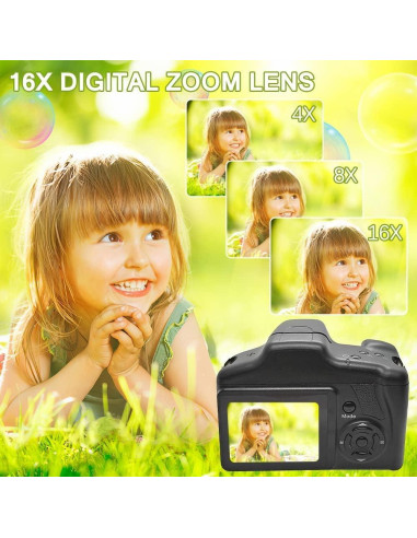 Cámara Digital Acuvar Mini SLR 16MP TFT LCD 2.4" Negra
