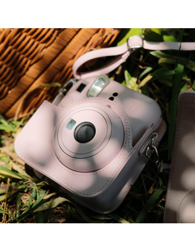 Funda de cámara Rieibi para Fujifilm Instax Mini 12 - Rosa