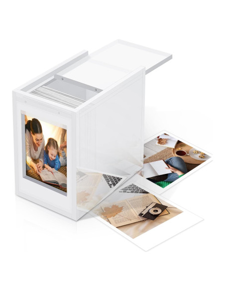 Marco de Fotos Polaroid Acrílico con Caja Almacenamiento 50 Fotos Marco de Fotos Polaroid Acrílico con Caja Almacenamiento 50 Fotos