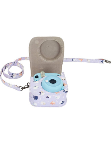 Funda protectora Phetium para cámara Instax Mini 12 Gato Púrpura