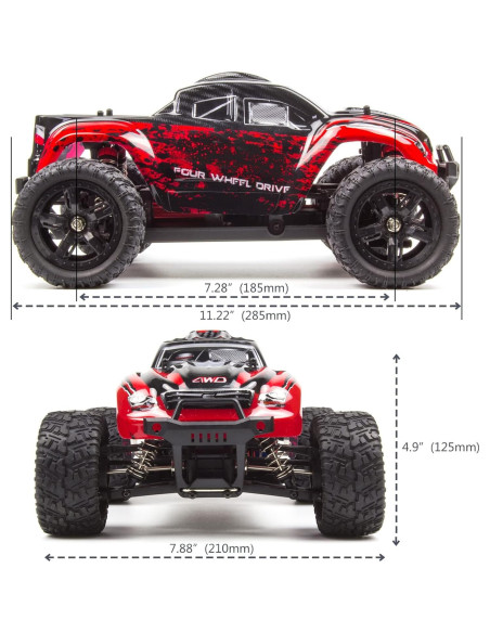 Coche RC Todo Terreno REMO 1:16 4WD 40KM/H Carmesí Coche RC Todo Terreno REMO 1:16 4WD 40KM/H Carmesí