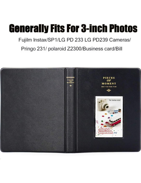 Álbum de Fotos Mini BigTrend 128 Bolsillos Negro para Instax Álbum de Fotos Mini BigTrend 128 Bolsillos Negro para Instax