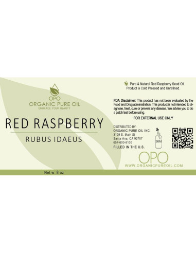 Aceite Puro Orgánico de Semilla de Frambuesa Roja 226g