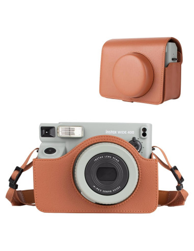 Funda de cámara Rieibi para Fujifilm Instax Wide 400 - Marrón