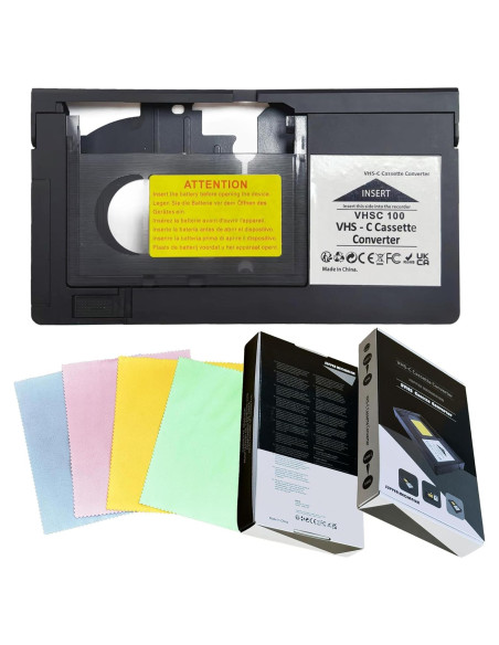Adaptador de casete VHS-C BECOBLDF motorizado con limpieza Adaptador de casete VHS-C BECOBLDF motorizado con limpieza