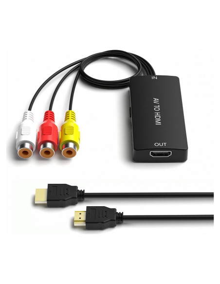 Convertidor RCA a HDMI Dingsun 1080P para PS2, Wii, DVD Convertidor RCA a HDMI Dingsun 1080P para PS2, Wii, DVD