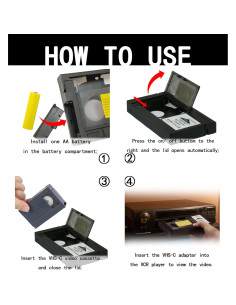 Adaptador de Casete VHS-C BECBOLDF Motorizado para VHS 2