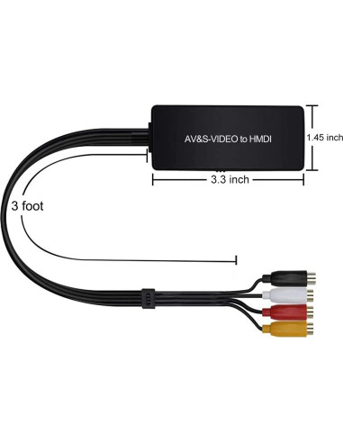 Convertidor Dingsun SVideo a HDMI 1080P 720P para Consolas