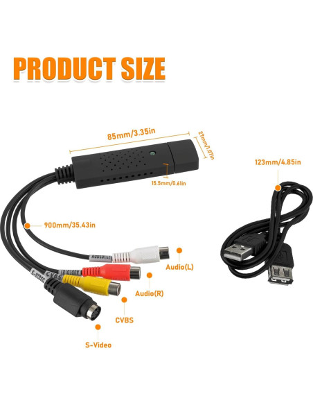 Convertidor de Audio y Video RCA a USB HUAREW 720p Convertidor de Audio y Video RCA a USB HUAREW 720p
