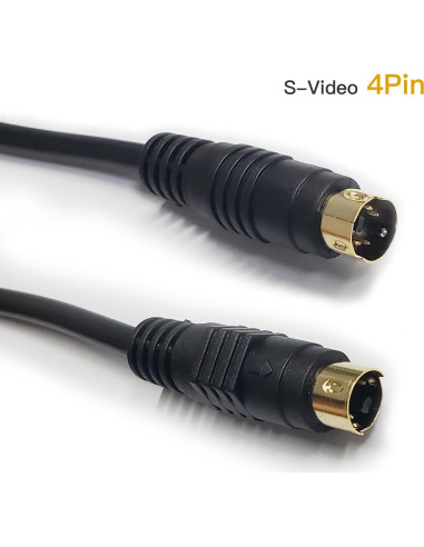Cable S Video 1m HTDYOO Macho a Macho 4 Pines Baño de Oro