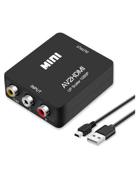 Convertidor RCA a HDMI 1080P Runbod para PS2 Wii Xbox Convertidor RCA a HDMI 1080P Runbod para PS2 Wii Xbox