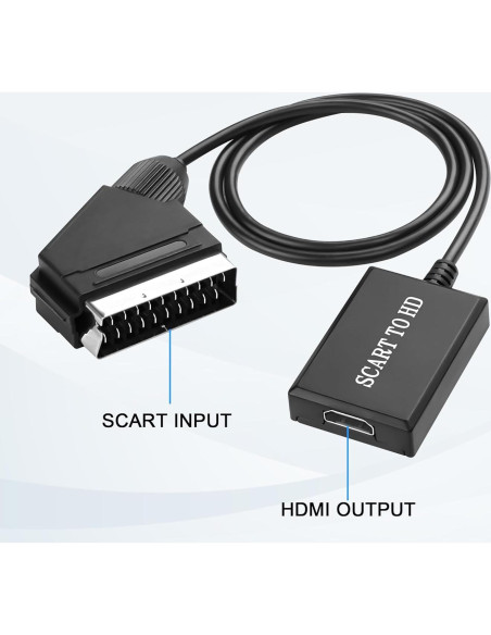 Convertidor SCART a HDMI 1080P Yingtuyou - 0.7M Convertidor SCART a HDMI 1080P Yingtuyou - 0.7M