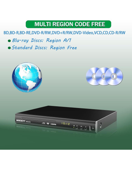 Reproductor Blu Ray DVD WISCENT WTB-978 Full HD 1080p Reproductor Blu Ray DVD WISCENT WTB-978 Full HD 1080p