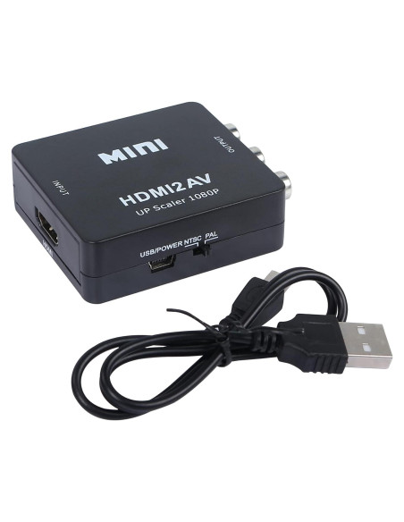 Adaptador HDMI a RCA YACSEJAO 1080P Plug and Play Adaptador HDMI a RCA YACSEJAO 1080P Plug and Play