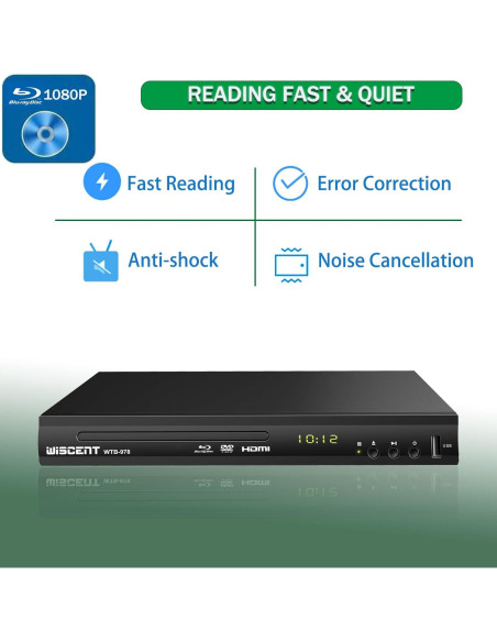 Reproductor Blu Ray DVD WISCENT WTB-978 Full HD 1080p Reproductor Blu Ray DVD WISCENT WTB-978 Full HD 1080p
