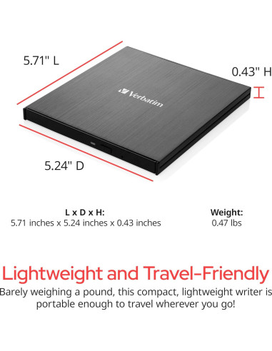 Grabador Blu-ray Verbatim Ultra HD 4K USB-C Metal 25GB Gratis