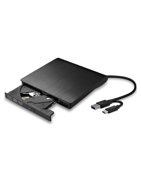 Unidad DVD Externa PFDHQS USB 3.0 y Tipo-C, Grabadora CD/DVD Unidad DVD Externa PFDHQS USB 3.0 y Tipo-C, Grabadora CD/DVD