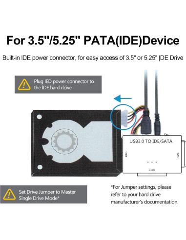Adaptador USB 3.0 a IDE SATA YouChen 6TB para HDD SSD
