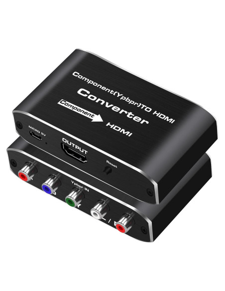 Convertidor YPbPr a HDMI Koopman 1080P 5RCA RGB para DVD y Consolas Convertidor YPbPr a HDMI Koopman 1080P 5RCA RGB para DVD y Consolas