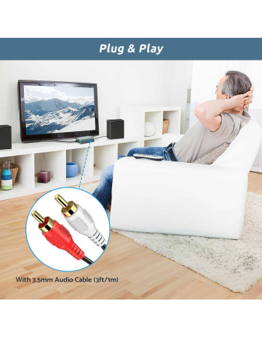 Convertidor de Audio DAC AMANKA 192kHz Óptico a RCA 2.1m