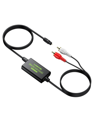 Convertidor DAC LiNKFOR 192kHz Óptico a RCA L/R 1.1m