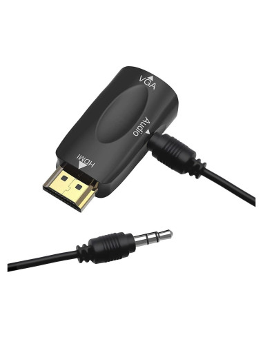 Adaptador HDMI a VGA Guamar con Audio 3.5mm - 4K Full HD