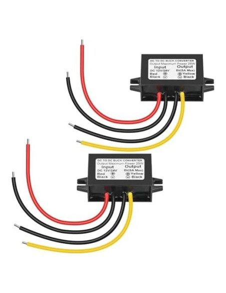 Módulo Convertidor de Voltaje Klnuoxj 12V/24V a 5V 5A 25W Módulo Convertidor de Voltaje Klnuoxj 12V/24V a 5V 5A 25W