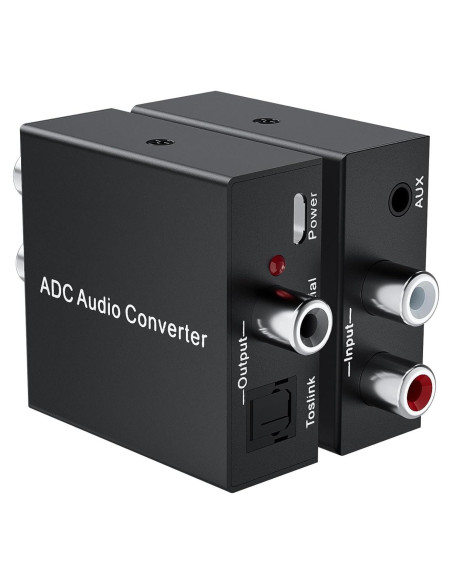 Convertidor de Audio Analógico a Digital LUKFOCAB RCA a Toslink Convertidor de Audio Analógico a Digital LUKFOCAB RCA a Toslink
